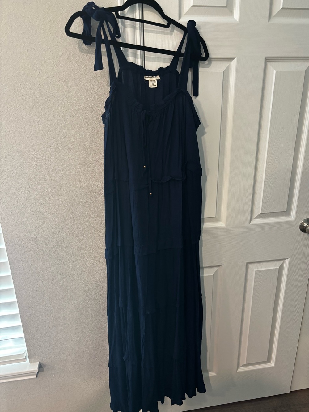 Macy’s (3X) Navy Tie-Shoulder Maxi Dress